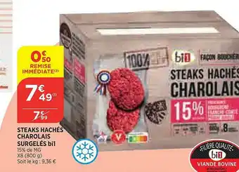 Bi1 Steaks Hachés Charolais Surgelés Bi1 offre