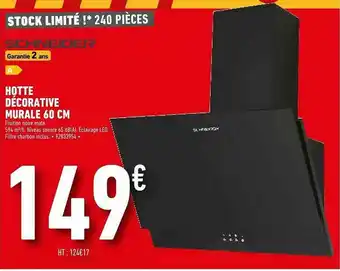 Brico Cash Hotte Décorative Murale 60 Cm Schneider offre