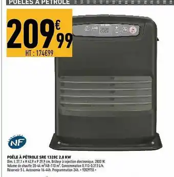 Brico Cash Poêle à Pétole Sre 1328c 2,8 Kw offre