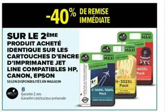 Carrefour Cartouches D'encre D'imprimante Jet Line Compatibles Hp, Canon, Epson offre