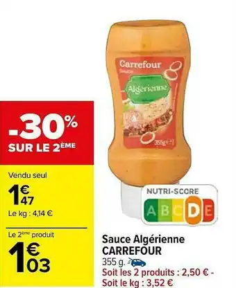 Carrefour Sauce Algérienne Carrefour offre
