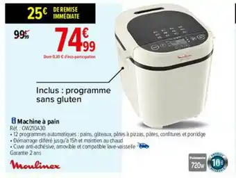 Carrefour Machine à Pain Moulinex offre
