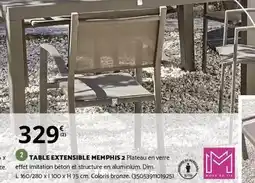 Bricomarché Dim - table extensible memphis 2 plateau en verre offre