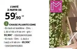 Bricomarché Dim - chaise pliante come offre