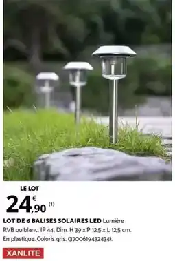 Bricomarché Dim - lot de 6 balises solaires led lumier offre