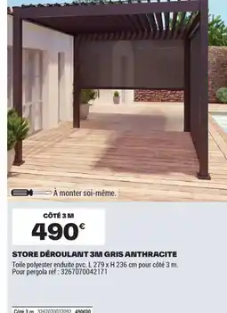 Brico Dépôt Store déroulant 3m gris anthracite offre