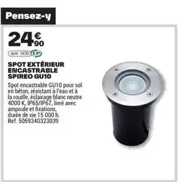 Brico Dépôt Spot extérieur encastrable spirero gu10 offre