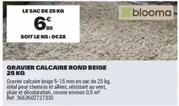 Brico Dépôt Blooma - gravier calcaire ronid beige 25 kg offre