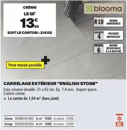 Brico Dépôt Blooma - carrelage extérieur einglish stone offre