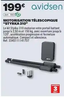 Brico Dépôt Avidsen - motorisation télescopique offre