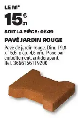Brico Dépôt Pavé jardin rouge offre