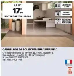 Brico Dépôt Chêne - carrelage de sol extérieur méribel offre