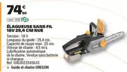 Brico Dépôt Oregon - élagueuse sans fil 18v 254 cm injue offre