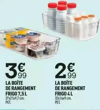 Centrakor La Boîte De Rangement Frigo 7,5 L, La Boîte De Rangement Frigo 4 L offre