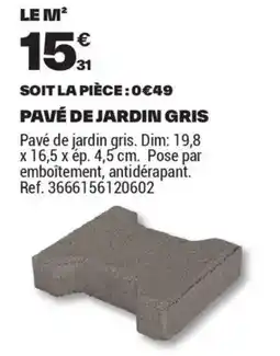 Brico Dépôt Pavé de jardin gris offre