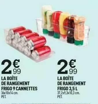 Centrakor La Boîte De Rangement Frigo 9 Cannettes, La Boîte De Rangement Frigo 3,5 L offre