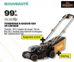 Brico Dépôt Titan - tondeuse a gazon 18v 34 cm nue offre