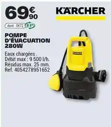 Brico Dépôt Kärcher - pompe d'évacuation 280w offre