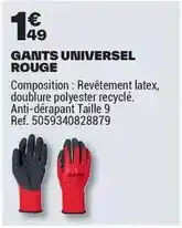 Brico Dépôt Gants universel rouge offre