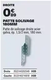 Brico Dépôt Patte solivage offre