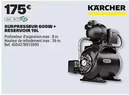 Brico Dépôt Surpresseur 600w+ reservoir 19l offre