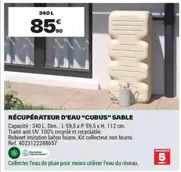 Brico Dépôt Dim - récupérateur d'eau cubus sable offre