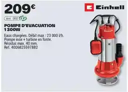 Brico Dépôt Einhell - pompe d'evacuation 1300n offre
