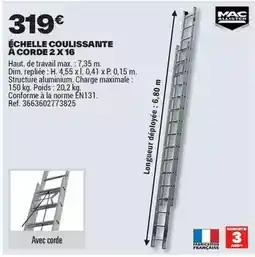 Brico Dépôt Dim - échelle coulissante à corde 2 x 16 offre