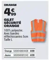 Brico Dépôt Orange - gilet sécurité offre