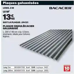 Brico Dépôt Plaques ondulée acier galvanisé offre