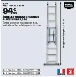 Brico Dépôt Mac allister - echelle transformable aluminium offre