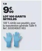 Brico Dépôt Lot 100 gants nitrles offre