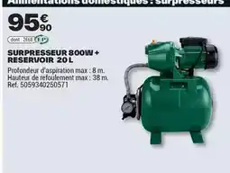 Brico Dépôt Surpresseur + reservoir 20 l offre
