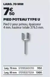 Brico Dépôt U - pied poteau type offre