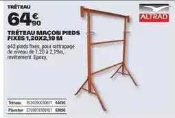 Brico Dépôt Altrad - tréteau maçon pieds fixes 1.2 offre