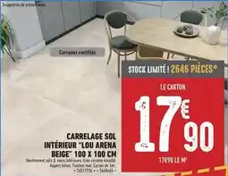 Brico Cash Arena - carrelage sol intérieur lou beige 100 x 100 cm offre