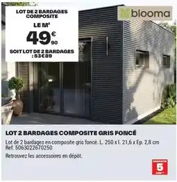 Brico Dépôt Blooma - lot 2 bardages composite gris fonce offre