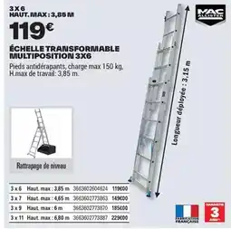 Brico Dépôt Mac allister - echelle transformable multiposition offre