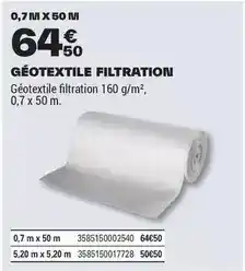 Brico Dépôt Geotextile filtration offre