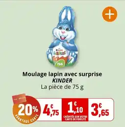 Coccimarket Moulage lapin avec surprise kinder offre