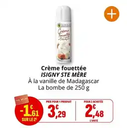 Coccimarket Crème fouettée isigny ste mère offre