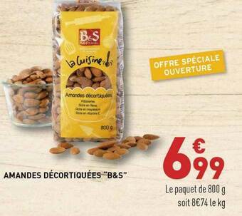 Grand Frais Amandes Décortiquées offre