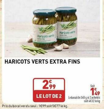 Grand Frais Haricots Verts Extra Fins offre