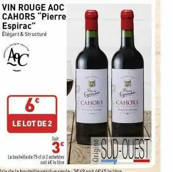 Grand Frais Vin Rouge Aoc Cahors offre