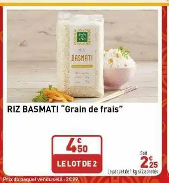 Grand Frais Riz Basmati offre