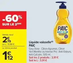 Carrefour Market Liquide vaisselle paic offre