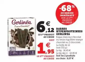 Hyper U Barres Hyperprotéinées Gerlinéa offre