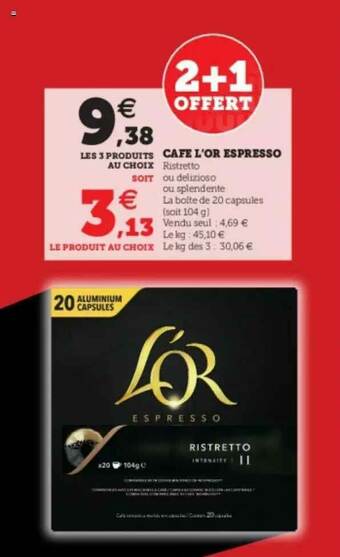 Hyper U Café L'or Espresso offre