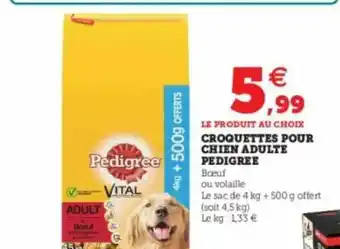 Hyper U Croquettes Pour Chien Adulte Pedigree offre