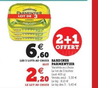 Hyper U Sardines Parmentier offre
